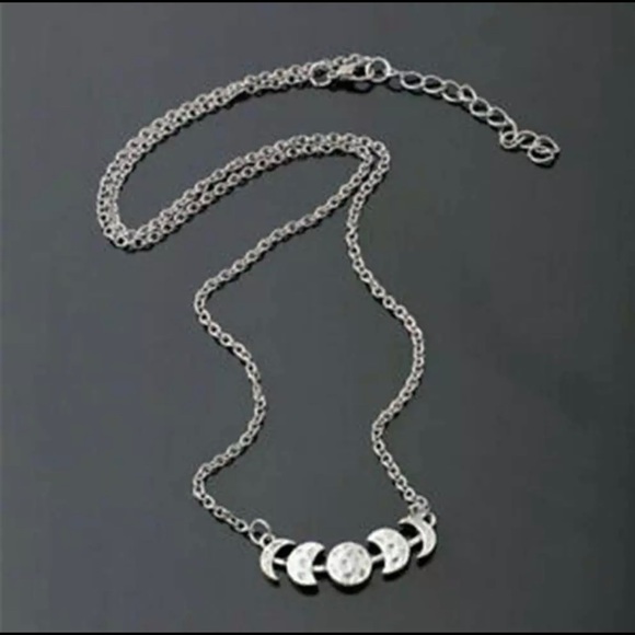 Moon Phase Silver Necklace Triple Goddess Wiccan - Picture 5 of 10